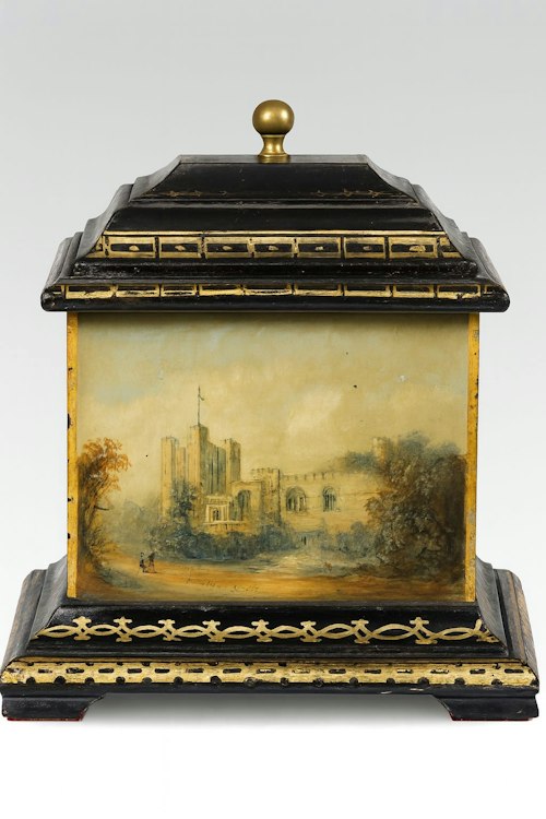 Victorian Hand-Painted Letter Rack with Gothic Cathedral Scene, c.1850s 🏰✨