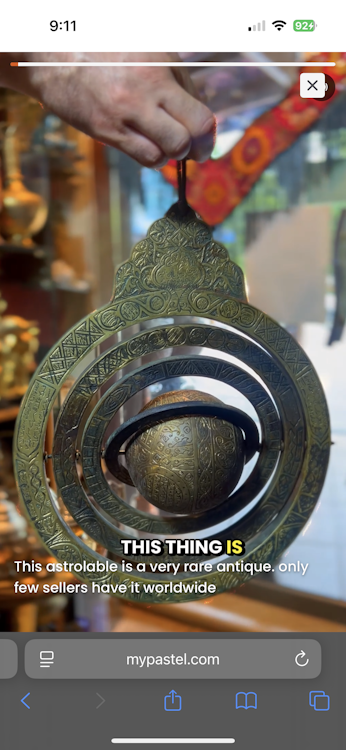 Rare Islamic Astrolabe with Intricate Arabic Engravings, c. 15th-16th Century ✨🌟