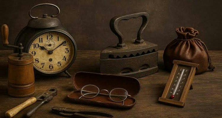 Vintage alarm clock with aged patina, early 20th century ⏰✨