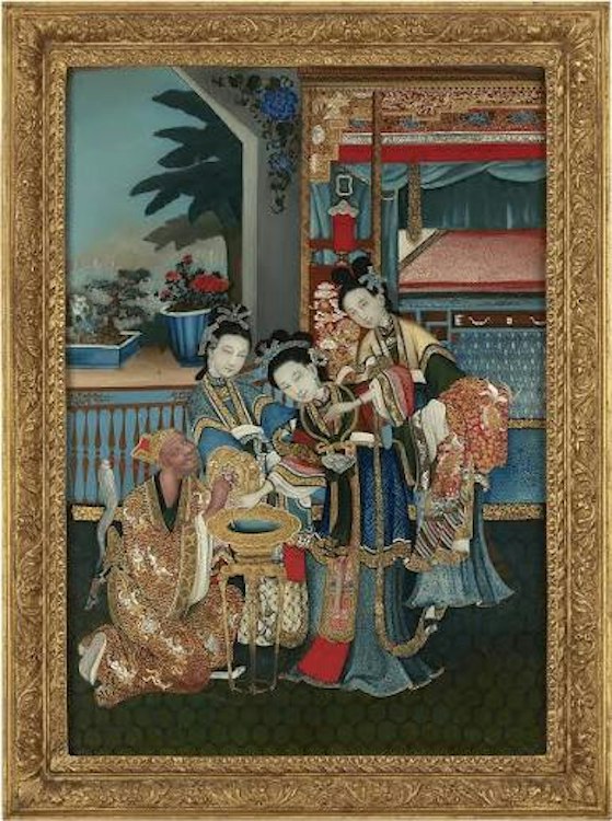 Framed Painting of a Scene with Figures