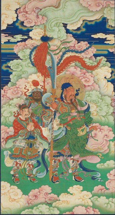 Chinese Deified General and Attendants Painting