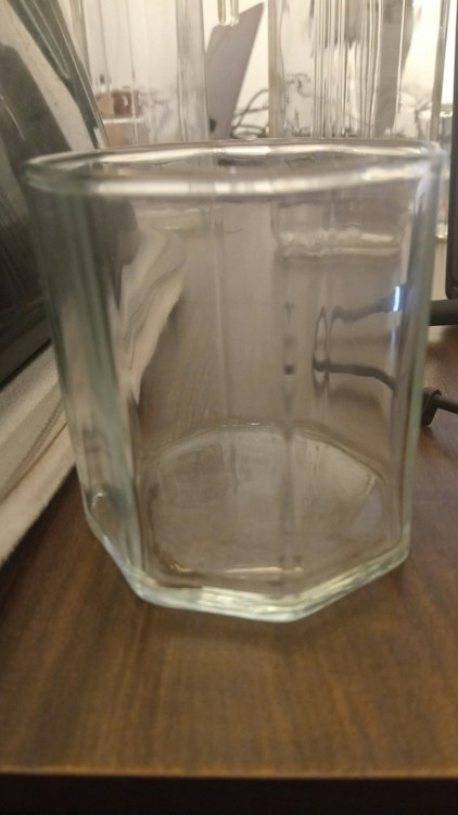 Octagonal Clear Glass Jar